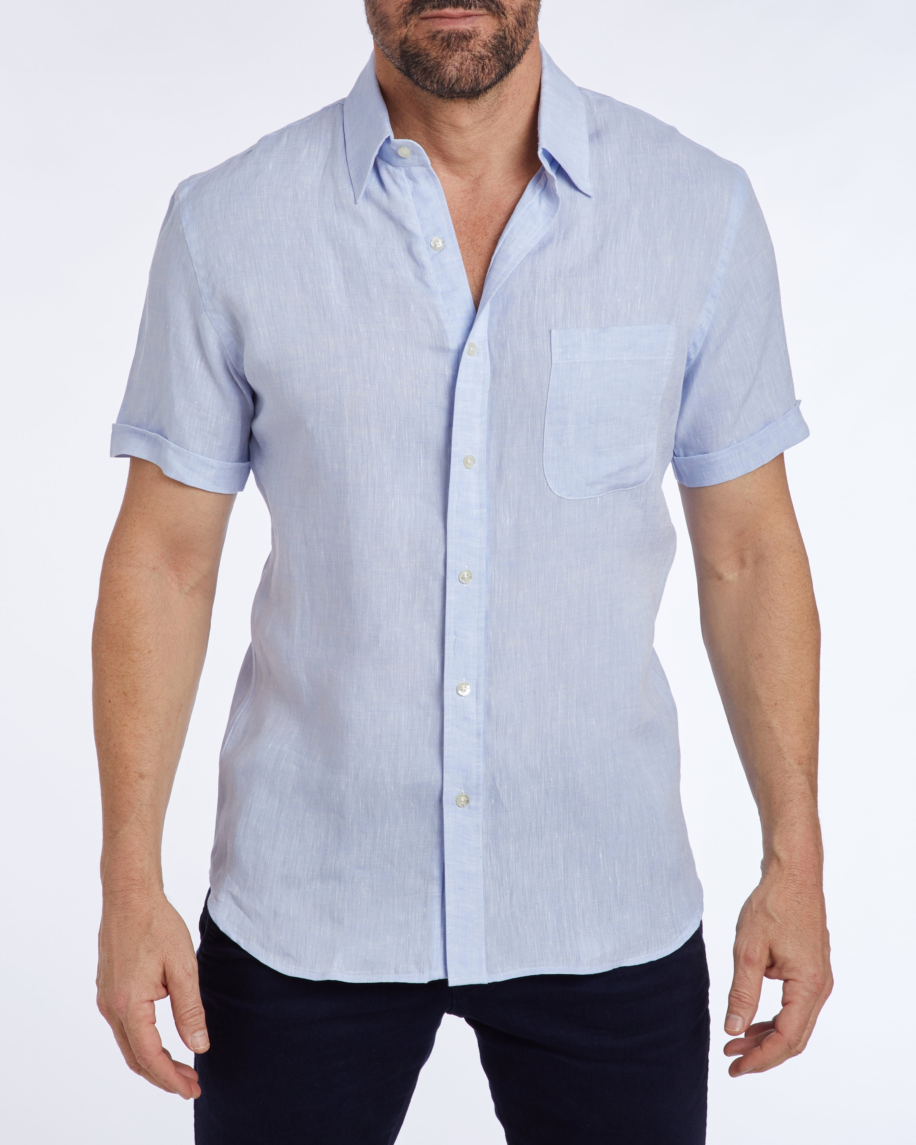 Short Sleeve 1-Pocket Linen - Tan Khaki