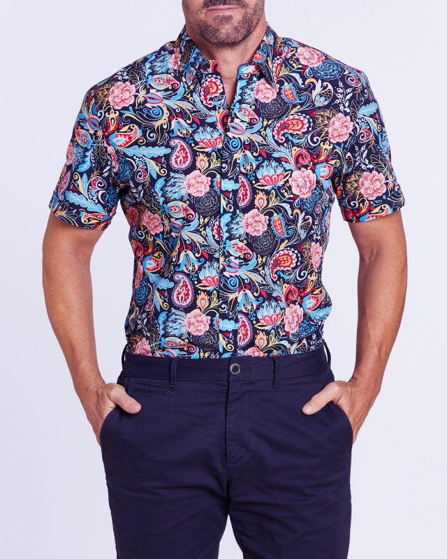 Multi-Colored Paisley Party Shirt - Multi-Colored Paisley
