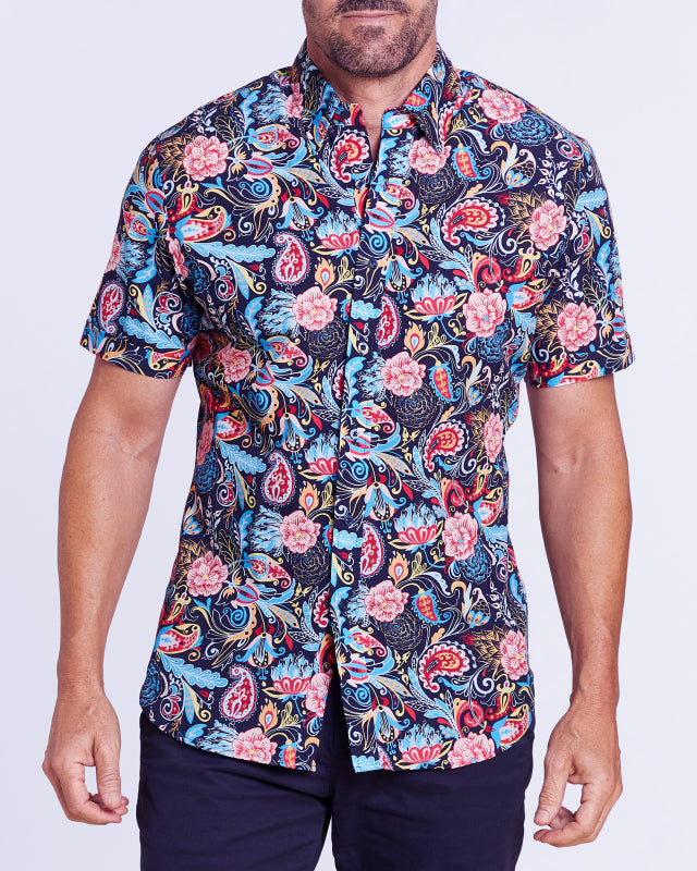 Multi-Colored Paisley Party Shirt - Multi-Colored Paisley