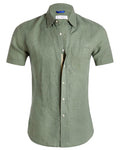Short Sleeve 1-Pocket Linen - Forest Khaki