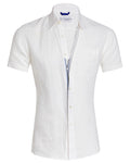 Short Sleeve 1-Pocket Linen - White