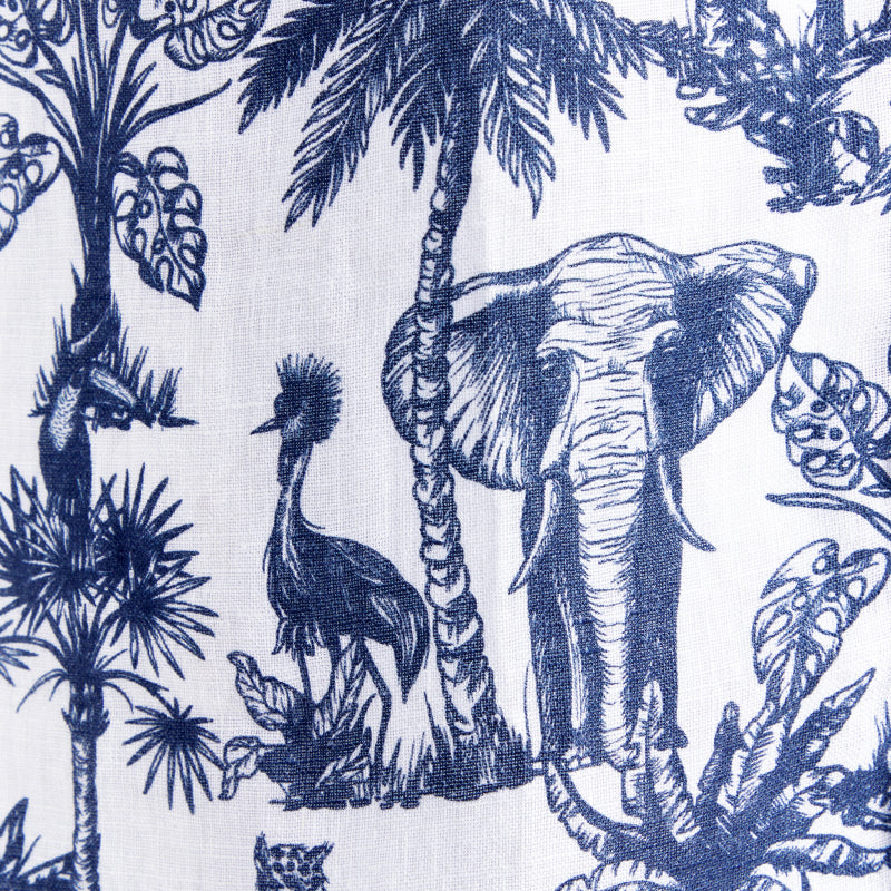 The Jungle Brothers Linen Party Shirt - Navy on White