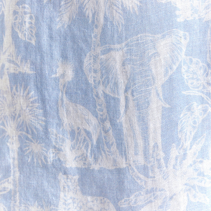 The Jungle Brothers Linen Party Shirt - White on Light Blue