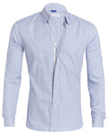 Wrinkle Resistant Plaid Oxford- Small Batch Series - Grey & Blue