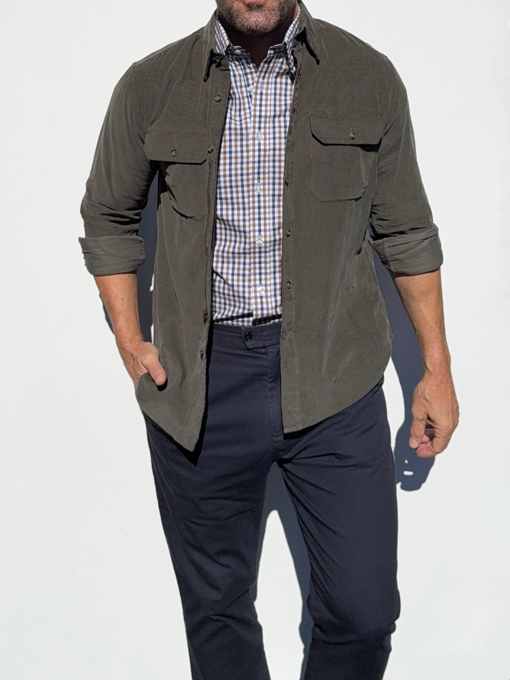The Corduroy Work Shirt - Army Green