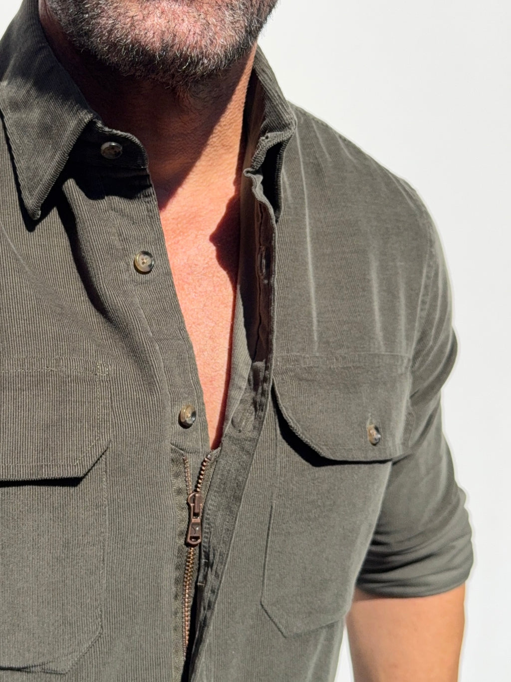 The Corduroy Work Shirt - Army Green