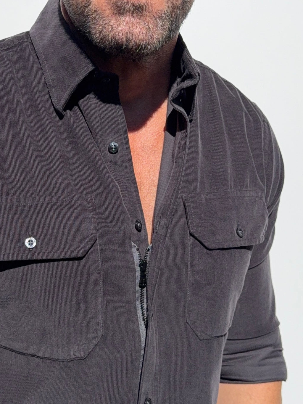 The Corduroy Work Shirt - Charcoal