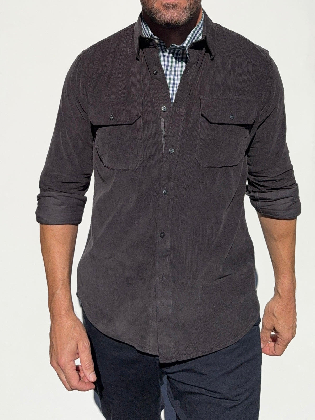 The Corduroy Work Shirt - Charcoal