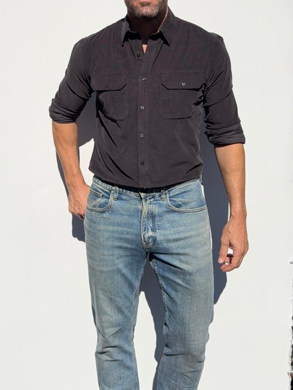 The Corduroy Work Shirt - Charcoal