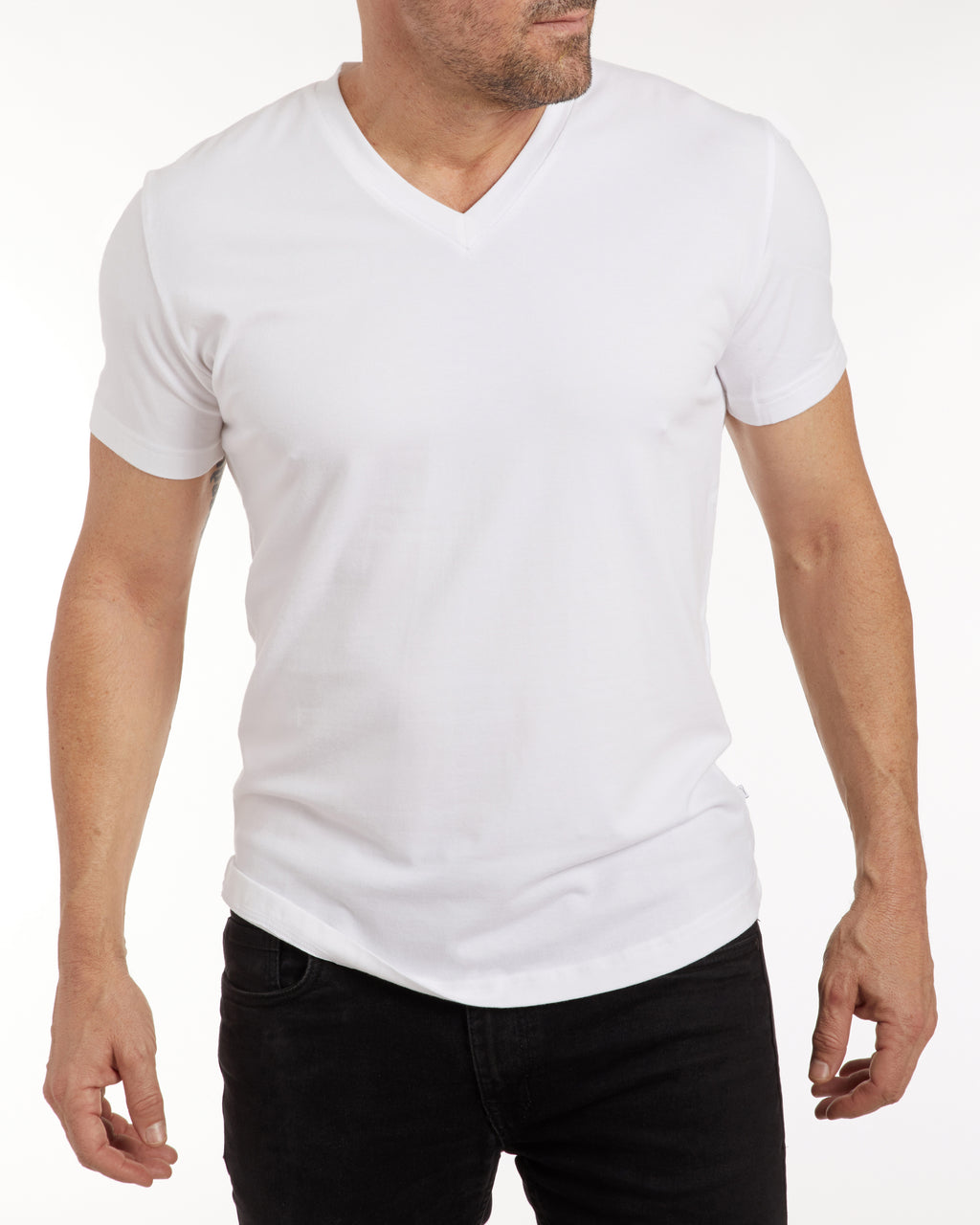 V-Neck T-shirt in Tedra™ - White