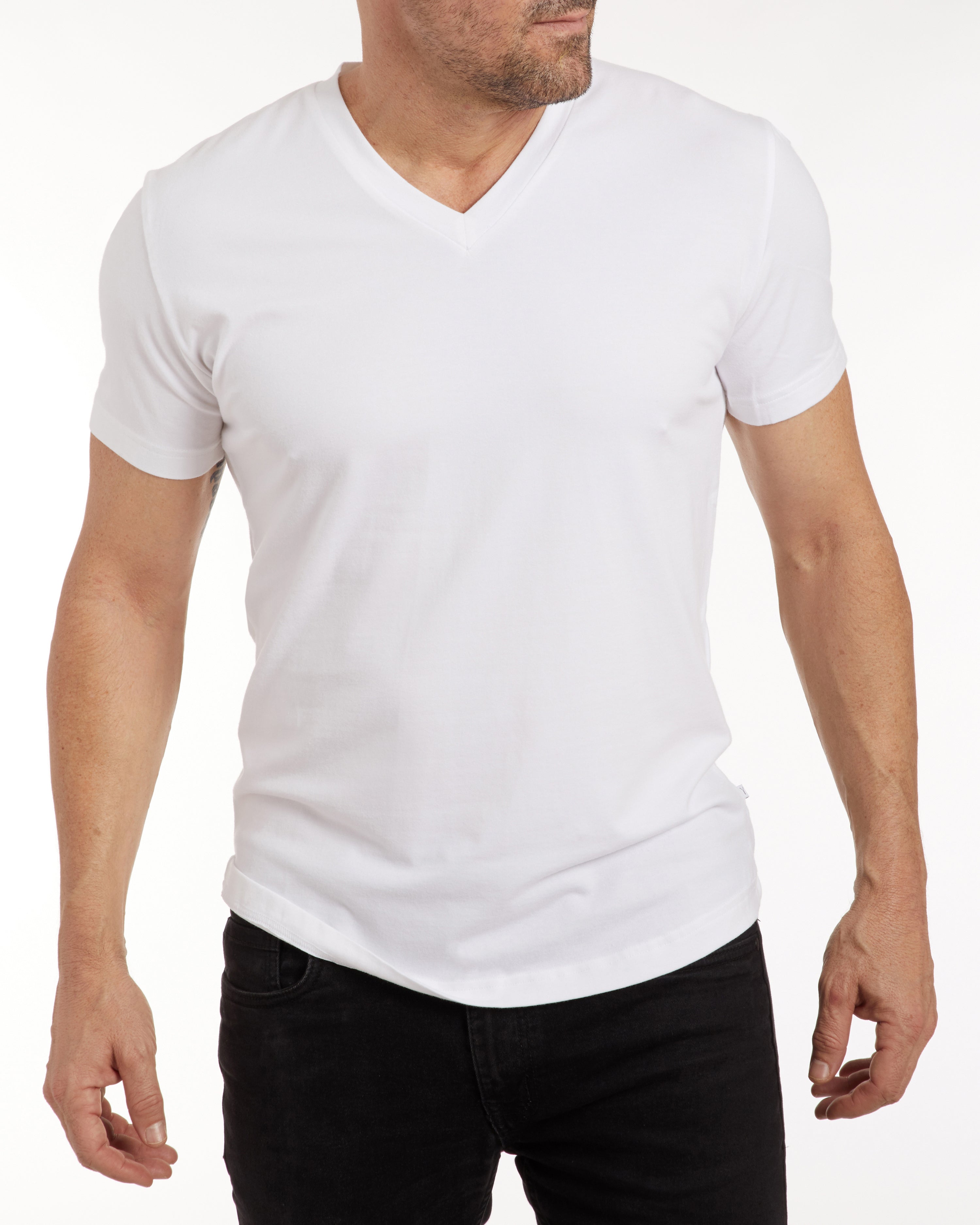 V-Neck T-shirt in Tedra™ - White
