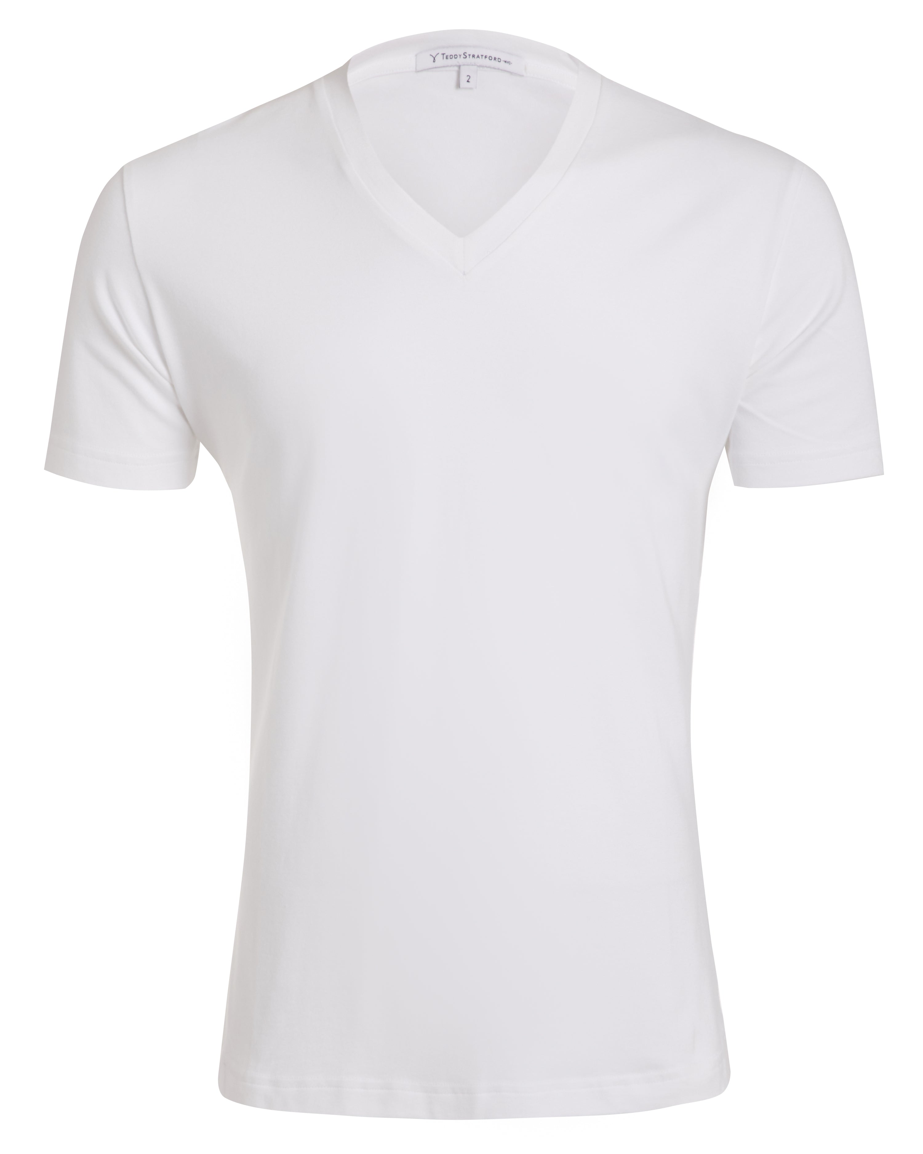 V-Neck T-shirt in Tedra™ - White