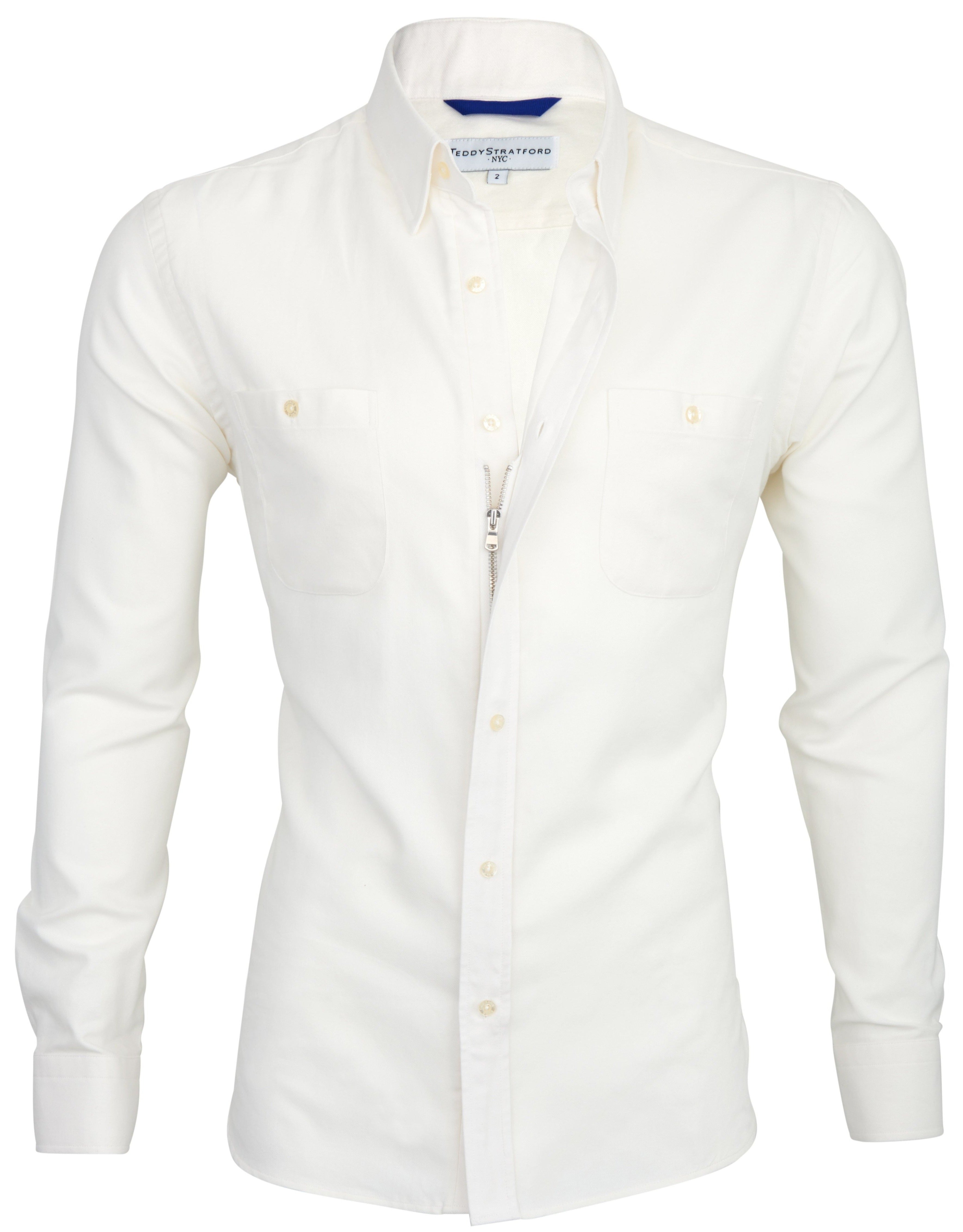 Two-Pocket Organic Oxford in Ivory