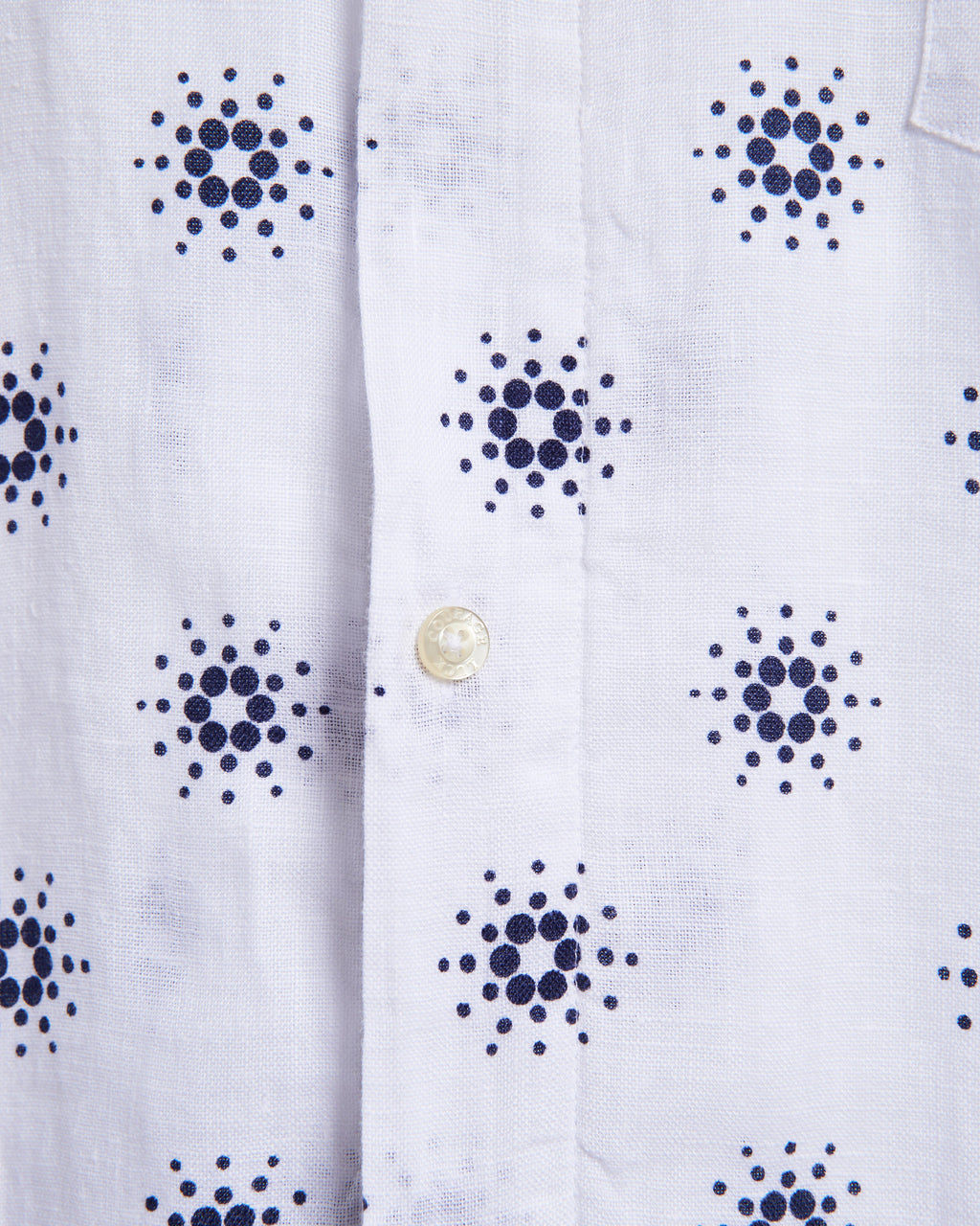 Cardano Summer - White Linen Aloha Shirt