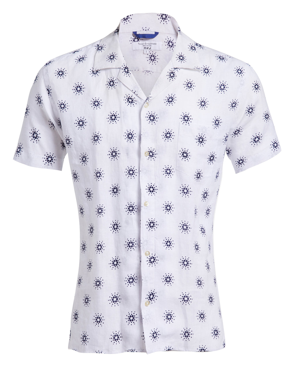 Cardano Summer - White Linen Aloha Shirt