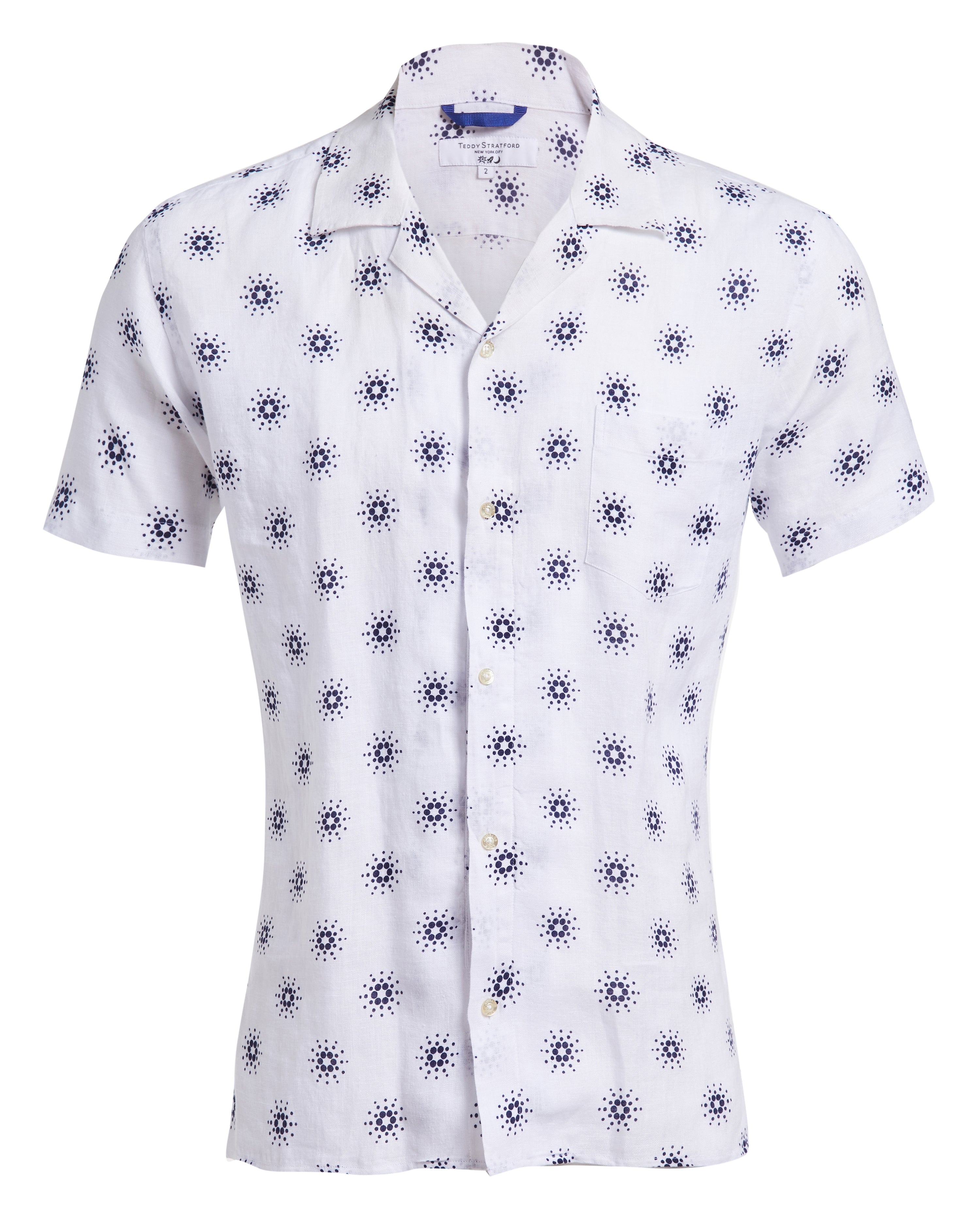 Cardano Summer - White Linen Aloha Shirt